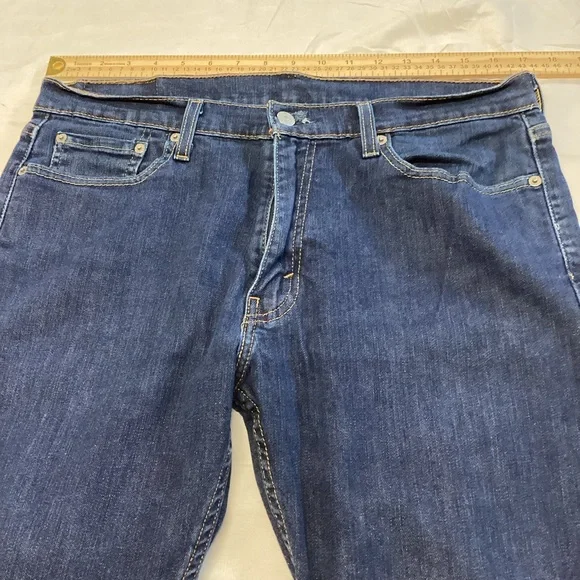 Levi's 513 Men's Dark Wash Straight Stretch Jeans 33x34 - Picture 6 of 10